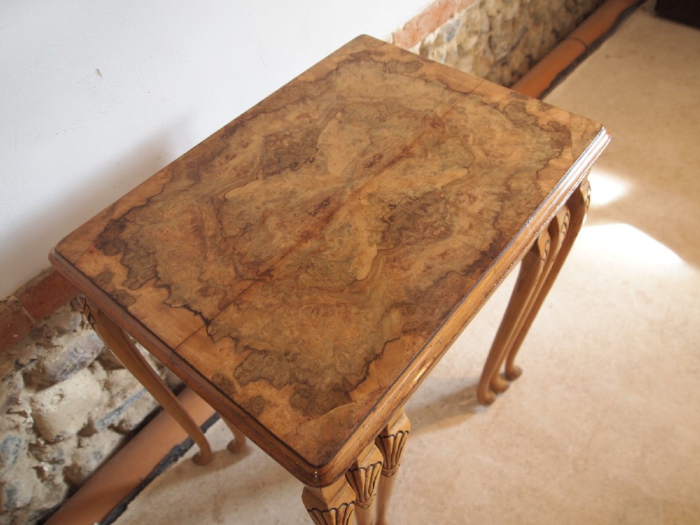 Table nest of 3 tables Figured Walnut c1920 View VII