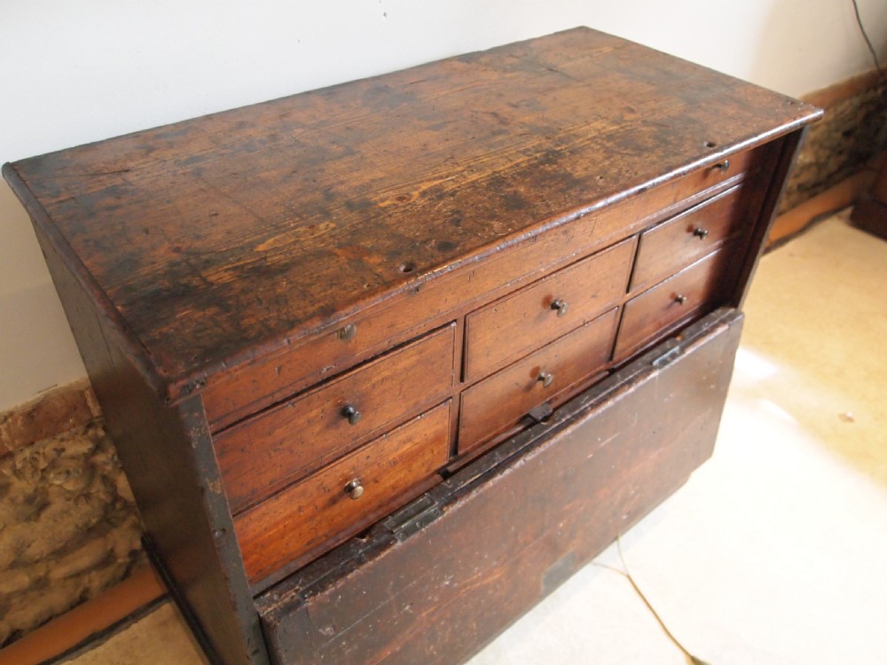 Chest of drawers rare George III engineers or cabinet makers chest c1800 View XIII