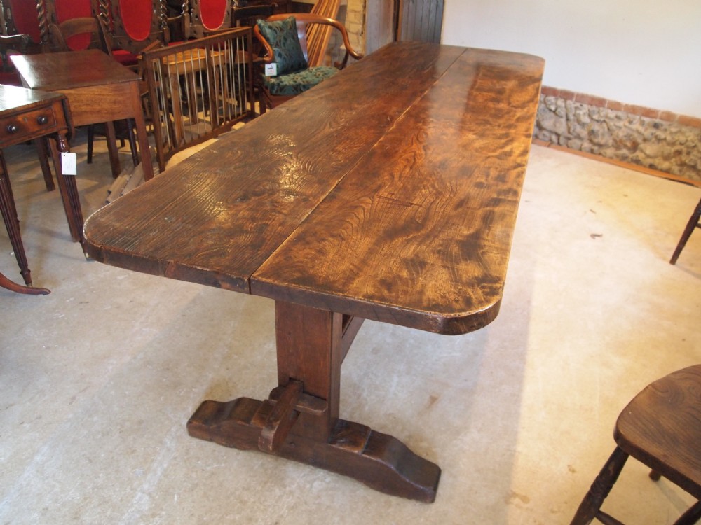 Table Elm refectory farmhouse dining large seats 10 Edwardian c1900 View VIII