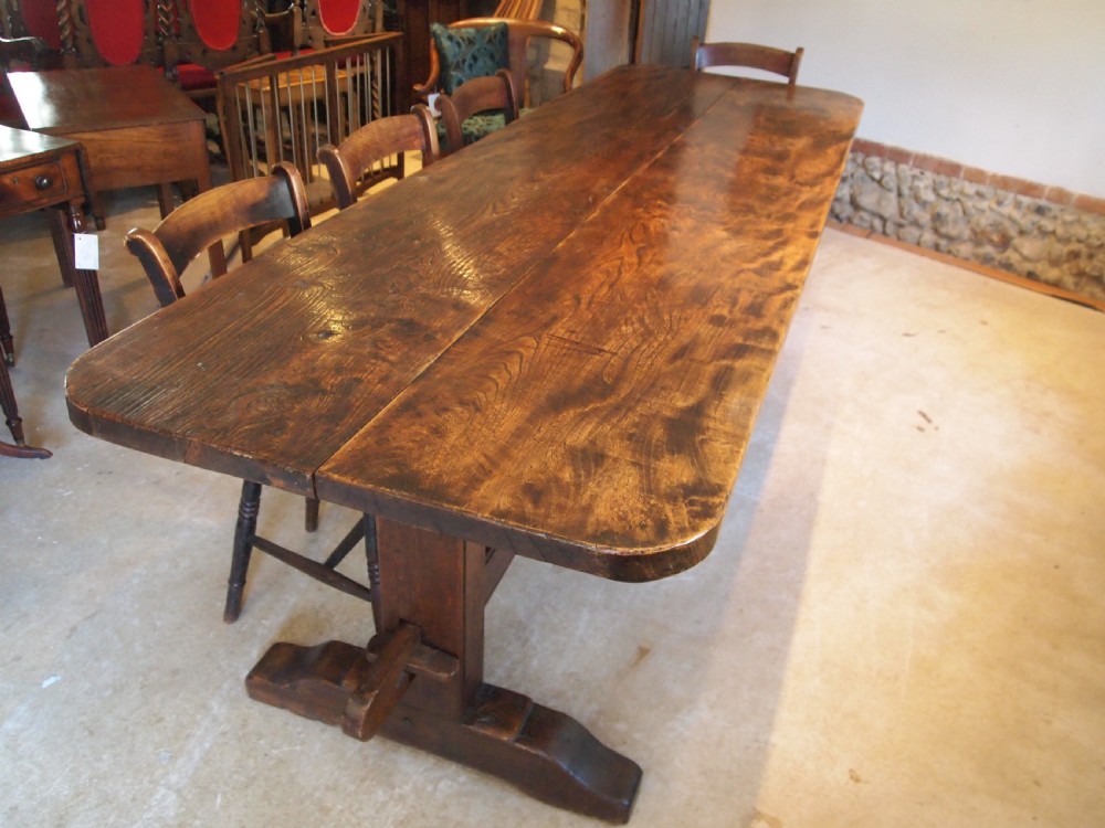 Table Elm refectory farmhouse dining large seats 10 Edwardian c1900 View XI