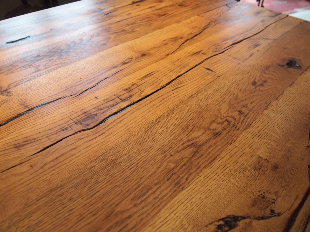 Table refectory farmhouse Edwardian Oak seats 8 c1900 View VI