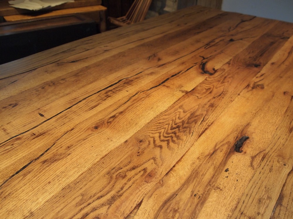 Table refectory farmhouse Edwardian Oak seats 8 c1900 View VIII