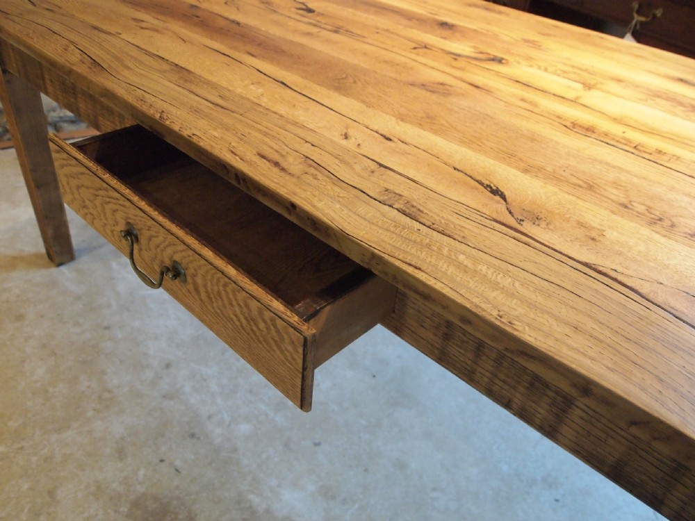 Table refectory farmhouse Edwardian Oak seats 8 c1900 View IX
