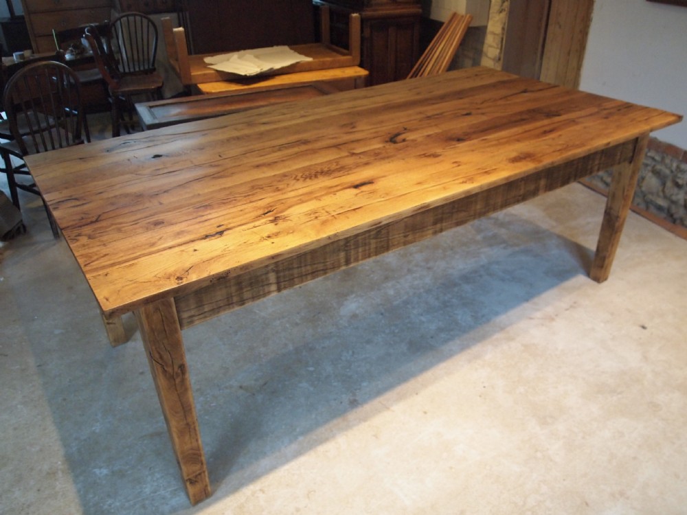 Table refectory farmhouse Edwardian Oak seats 8 c1900 View XI