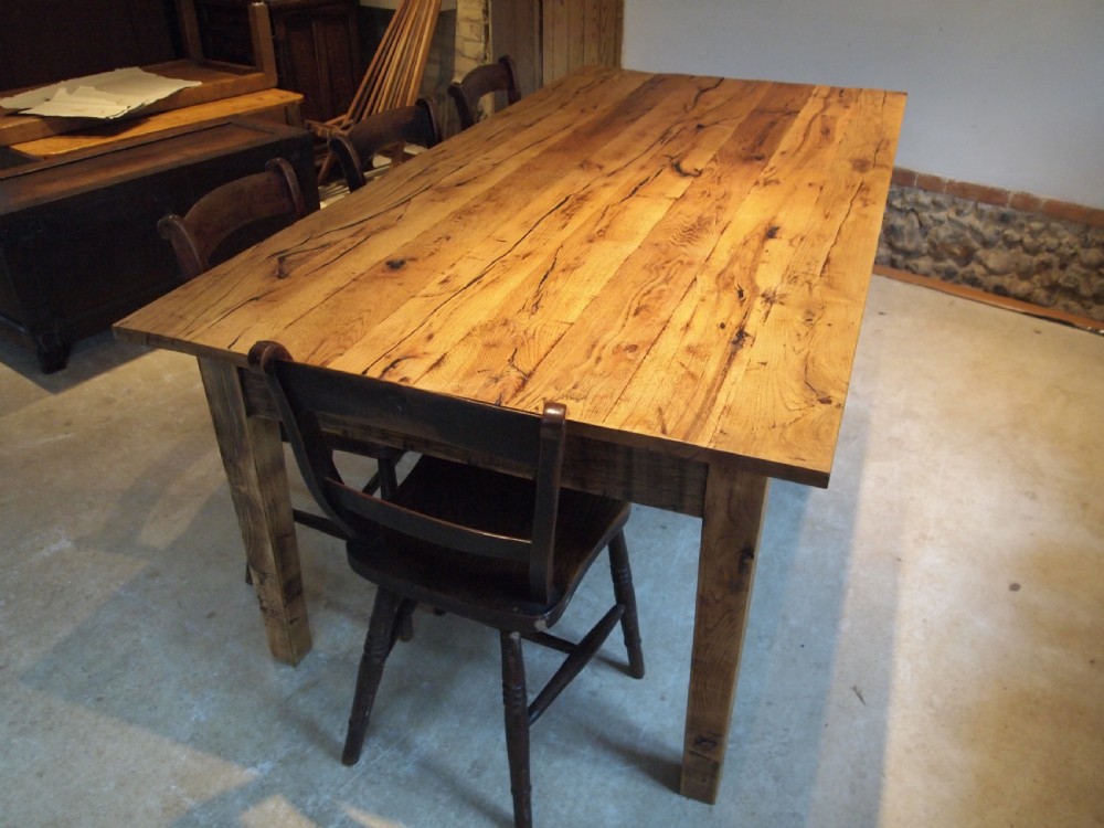 Table refectory farmhouse Edwardian Oak seats 8 c1900 View XII