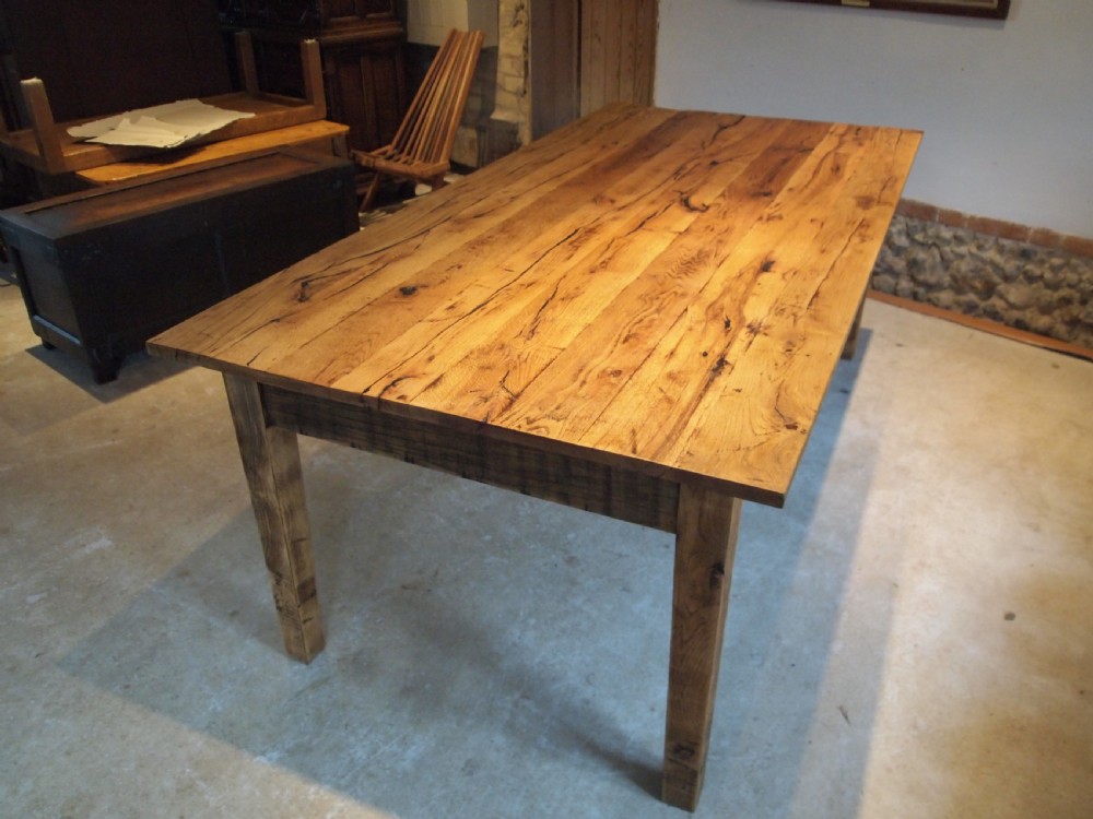 Table refectory farmhouse Edwardian Oak seats 8 c1900 View XIV