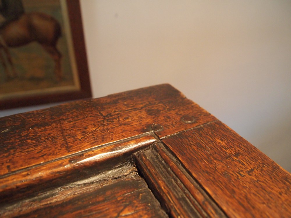 Coffer chest blanket box Queen Anne Oak c1700 View X