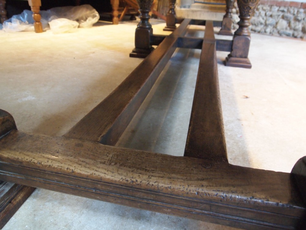 Table refectory dining stunning carved Oak Victorian 17th century style c1880 View XI