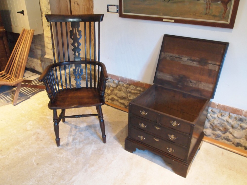 Stool rare George II closed box stool chest of drawers c1750 View XV