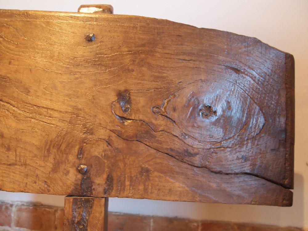 Bench settle pew refectory Rare primitive George II Oak c1720 View II