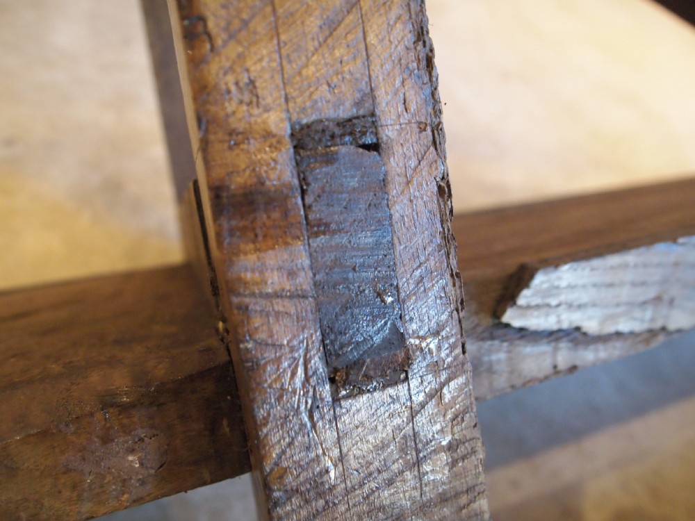 Bench settle pew refectory Rare primitive George II Oak c1720 View V