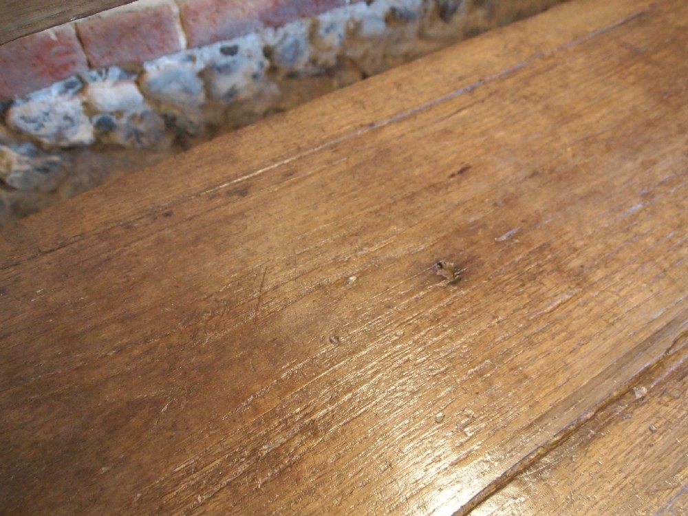 Bench settle pew refectory Rare primitive George II Oak c1720 View VI