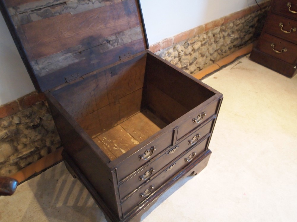 Stool rare George II closed box stool chest of drawers c1750 View VIII