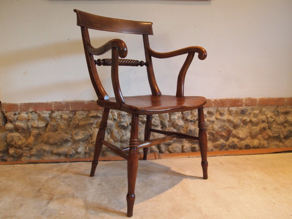 Chair stunning Victorian Windsor rope back armchair c1840 View VII