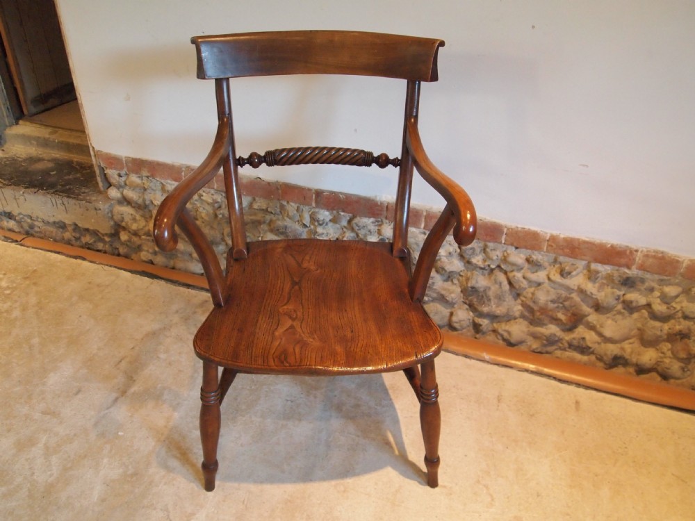 Chair stunning Victorian Windsor rope back armchair c1840 View XI