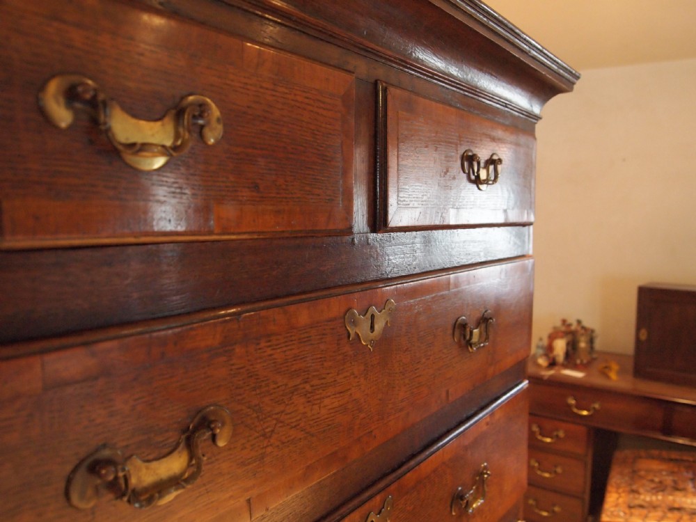 Chest of drawers chest on stand rare George II Oak c1740 View VII