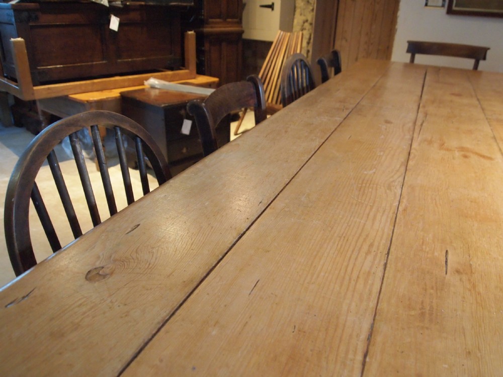 Table refectory dining farmhouse Pine large c1930 View V