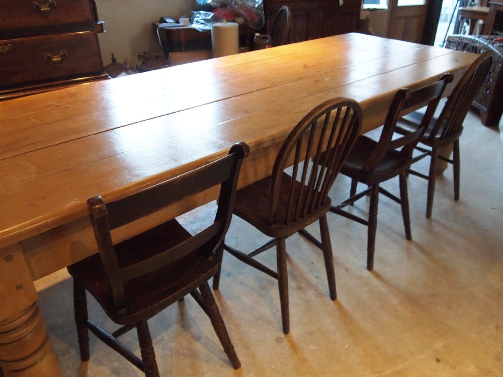 Table refectory dining farmhouse Pine large c1930 View VII