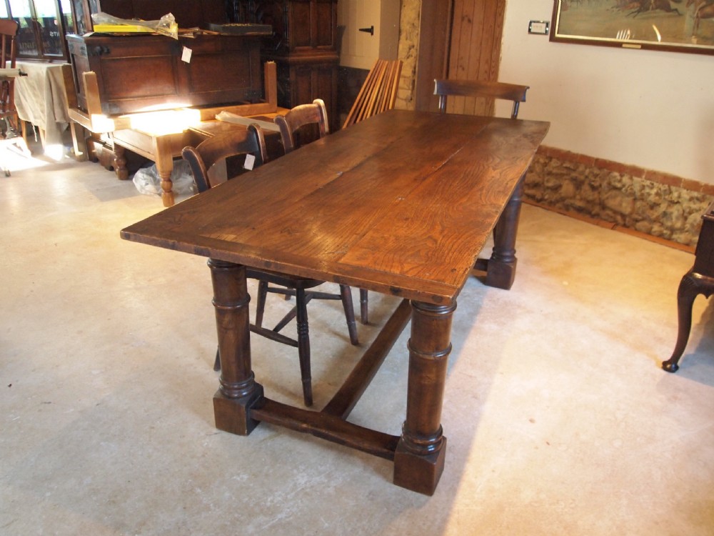 Table refectory dining farmhouse Elm 18th century and later View II