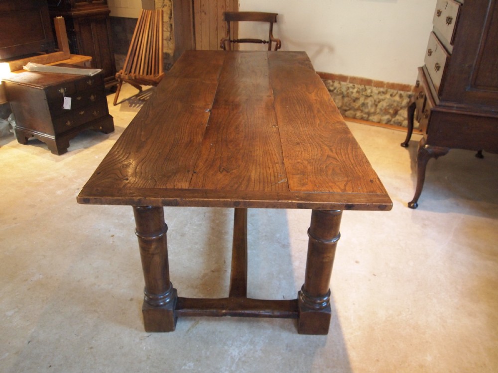 Table refectory dining farmhouse Elm 18th century and later View VI