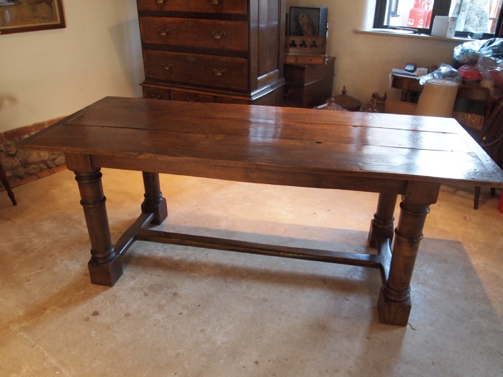 Table refectory dining farmhouse Elm 18th century and later View VII