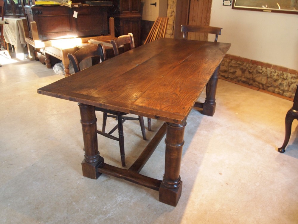 Table refectory dining farmhouse Elm 18th century and later View VIII