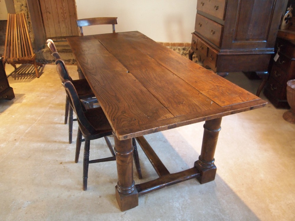 Table refectory dining farmhouse Elm 18th century and later View X