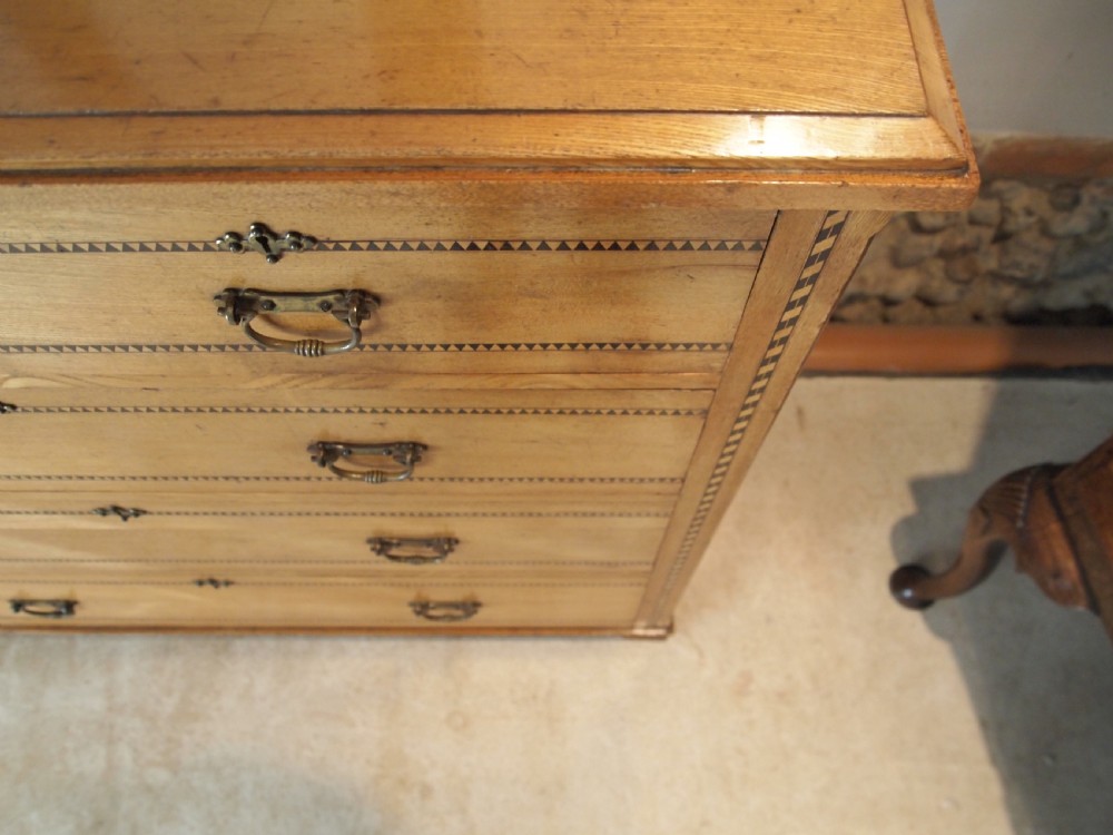 Chest of drawers Arts and Crafts Victorian Ash c1890 View V