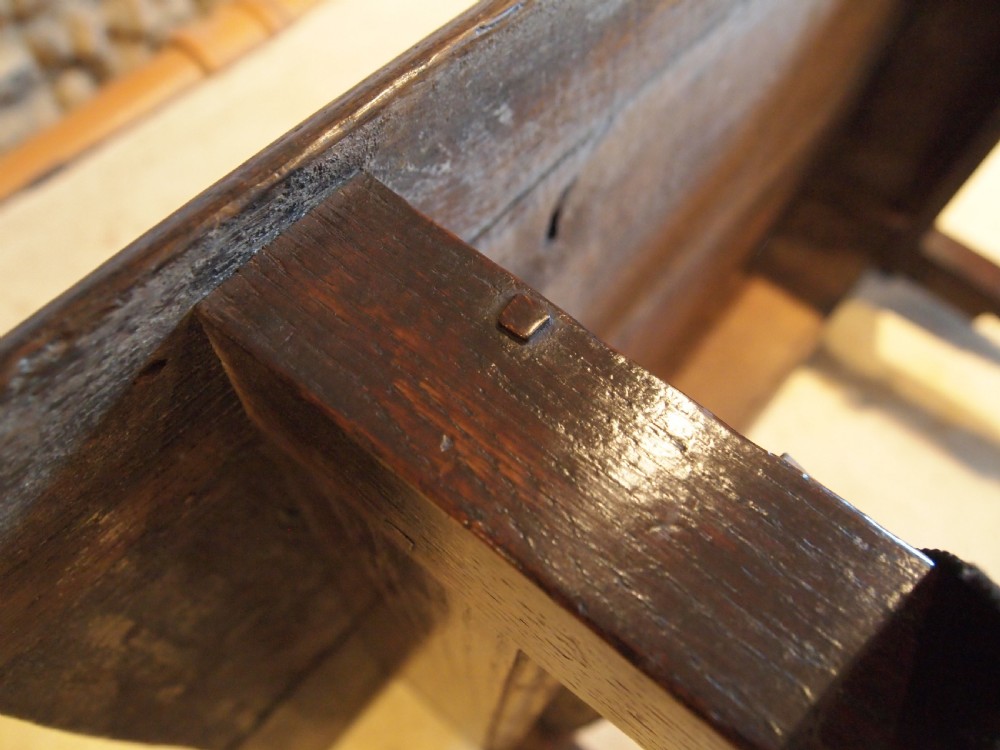 Table side hall lamp Charles II Oak c1680 View IX