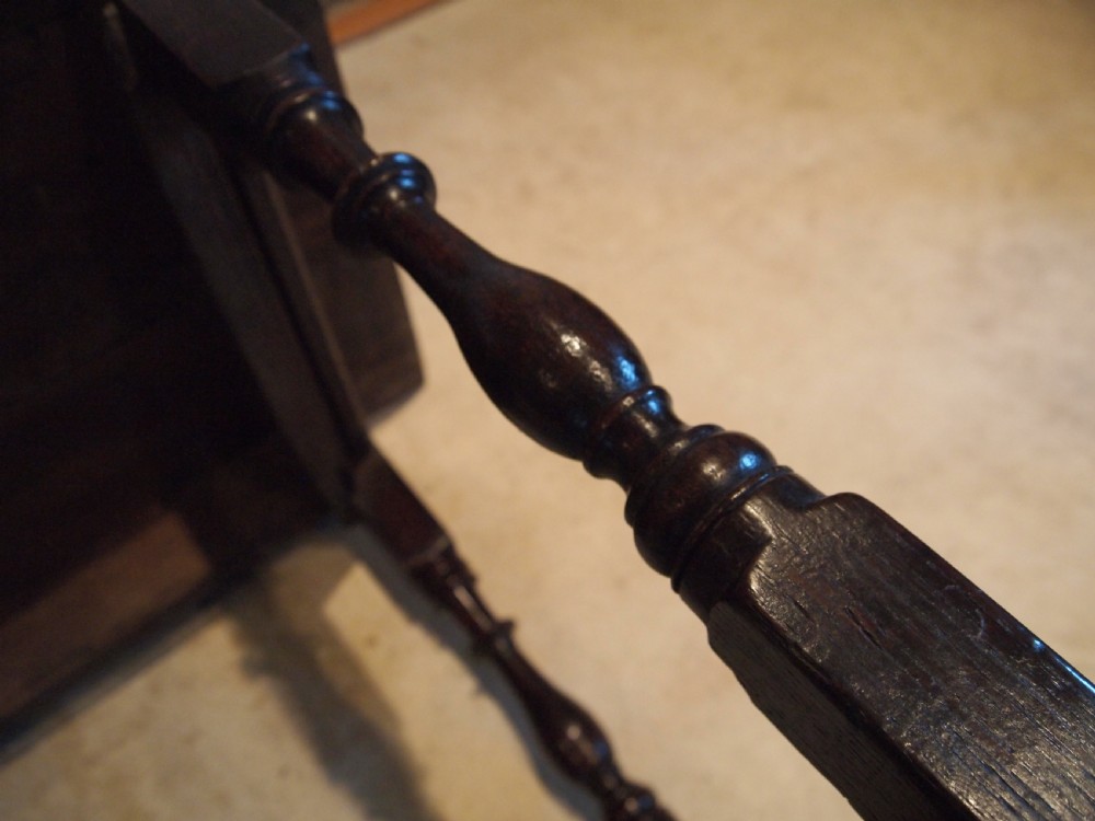 Table side hall lamp Charles II Oak c1680 View X