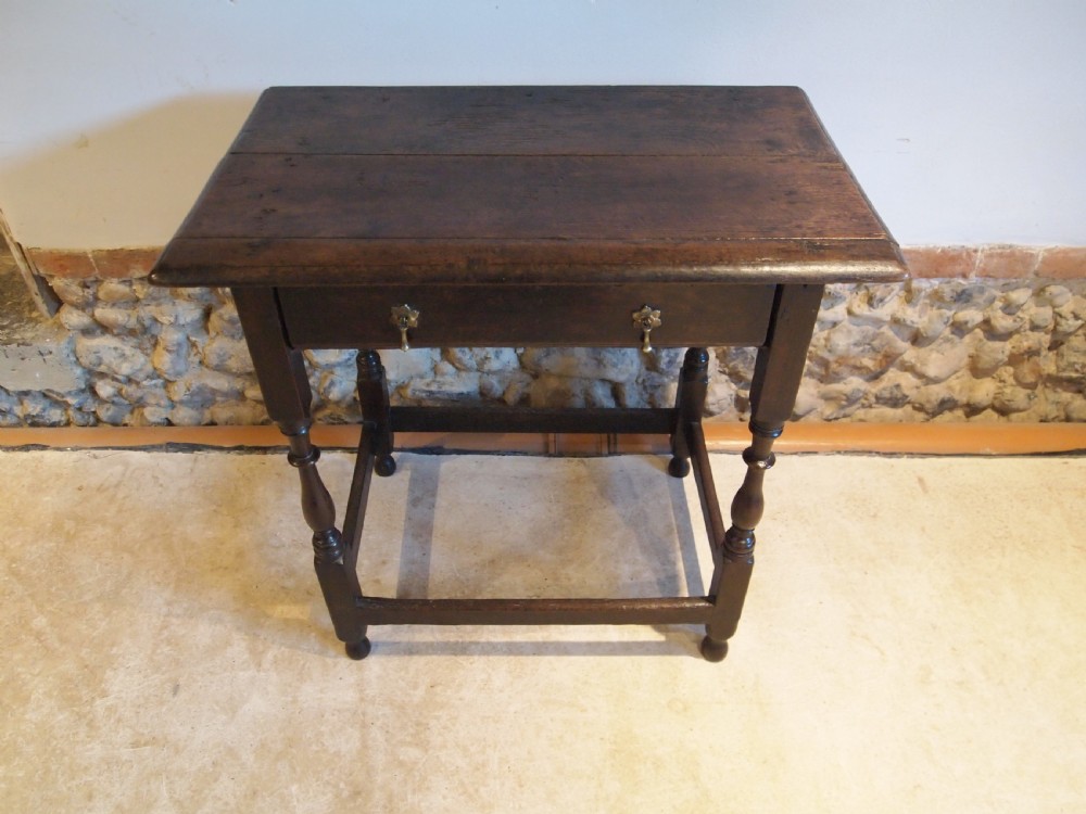 Table side hall lamp Charles II Oak c1680 View XII