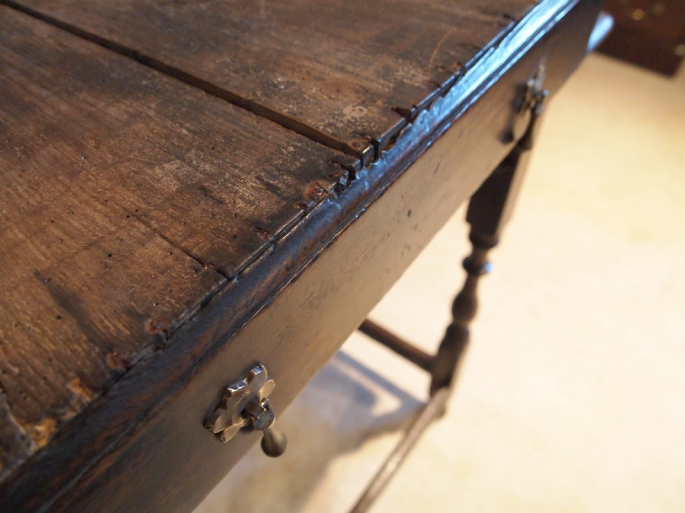 Table side hall lamp Charles II Oak c1680 View XIII