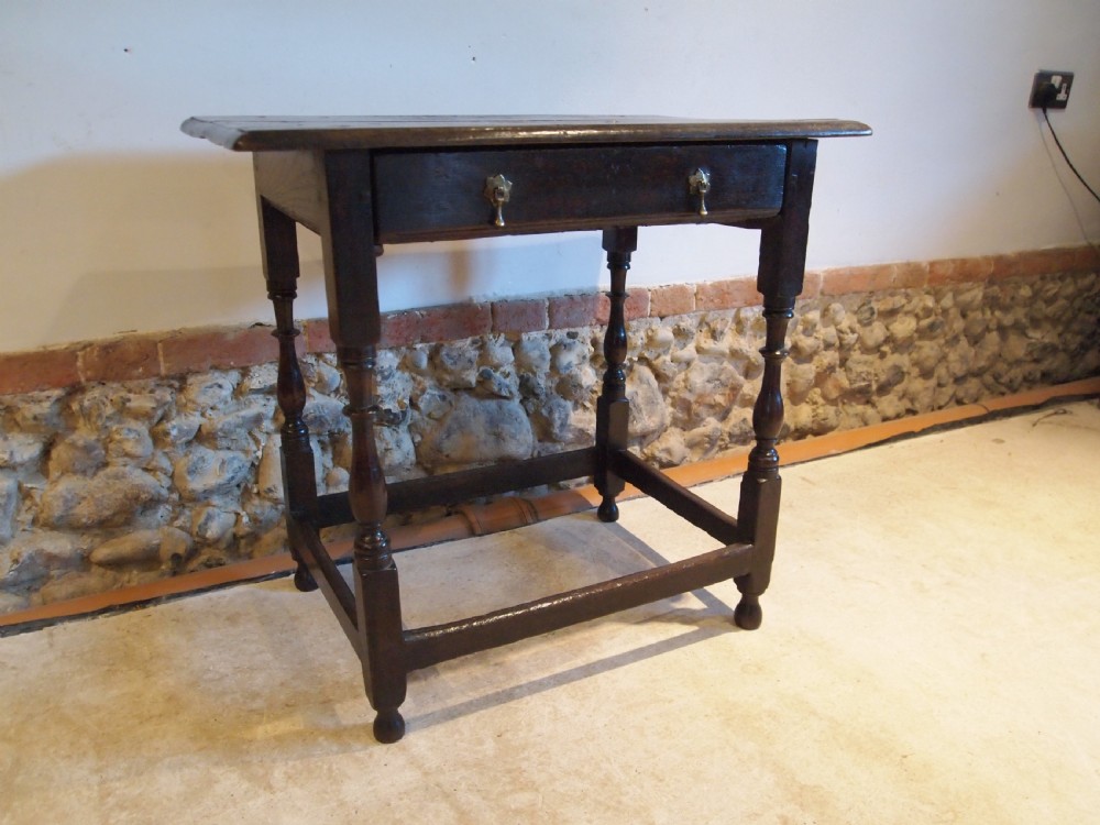 Table side hall lamp Charles II Oak c1680 View XIV