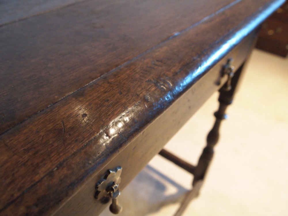 Table side hall lamp Charles II Oak c1680 View XV