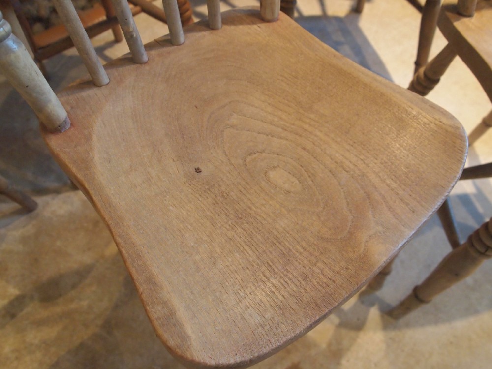 Chairs set of 6 Victorian kitchen Windsor c1880 View II