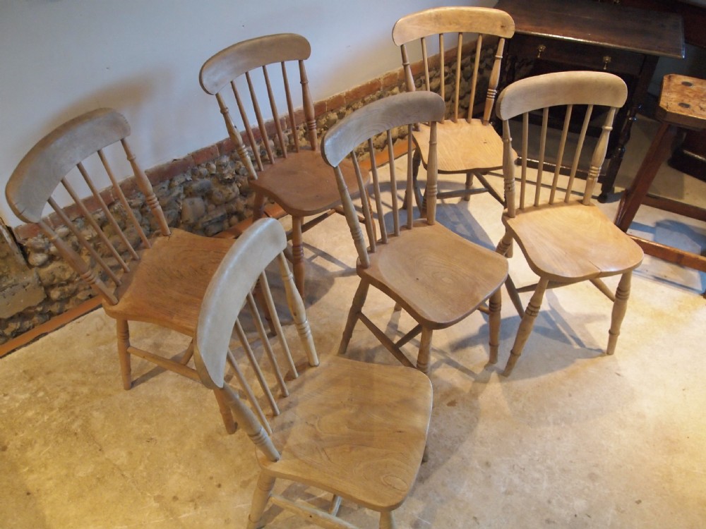 Chairs set of 6 Victorian kitchen Windsor c1880 View IX