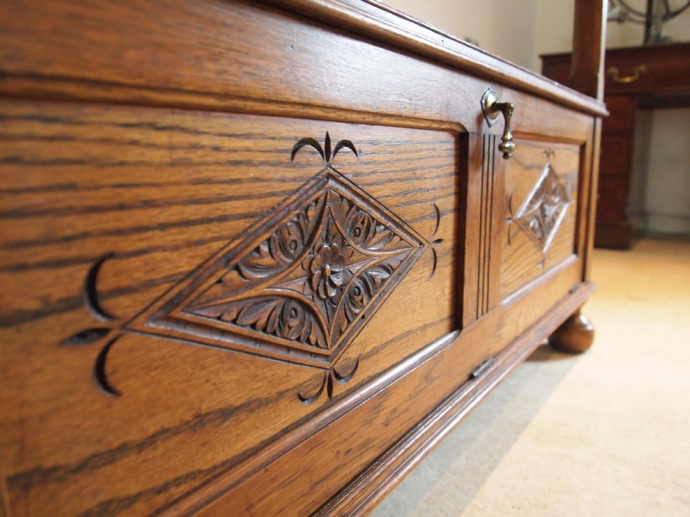 Bench settle pew Monks bench table Oak c1900 View IV