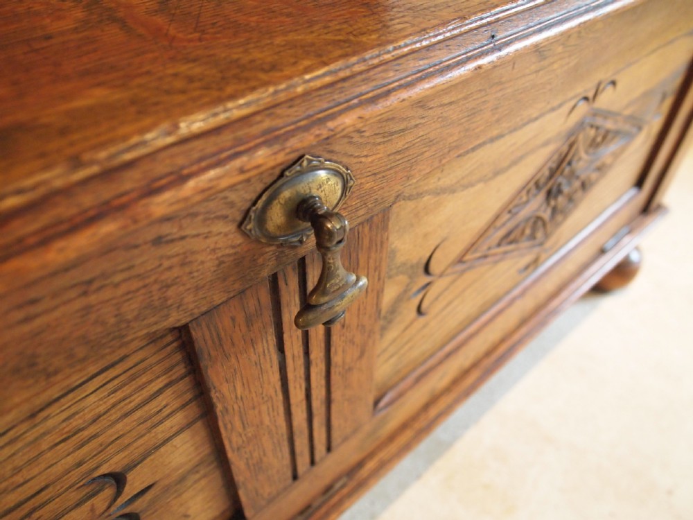 Bench settle pew Monks bench table Oak c1900 View VIII