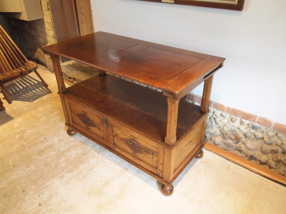 Bench settle pew Monks bench table Oak c1900 View IX