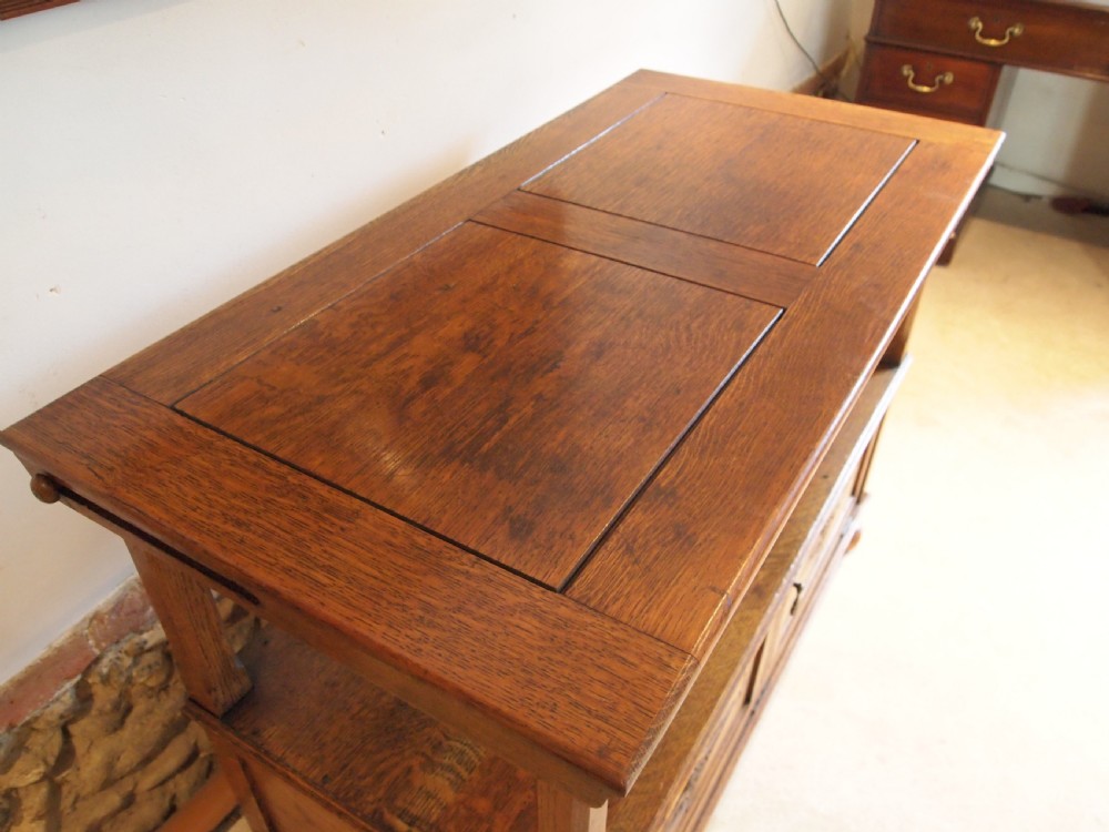 Bench settle pew Monks bench table Oak c1900 View X