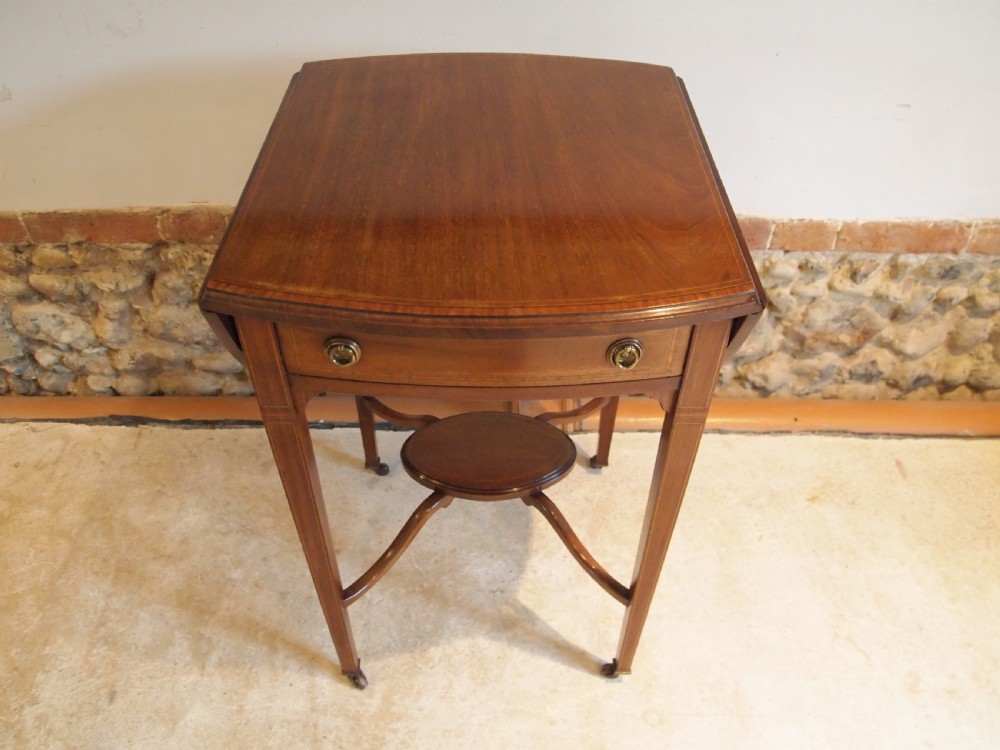 Table stunning Edwardian Side lamp hall Pembroke c1900 View IV