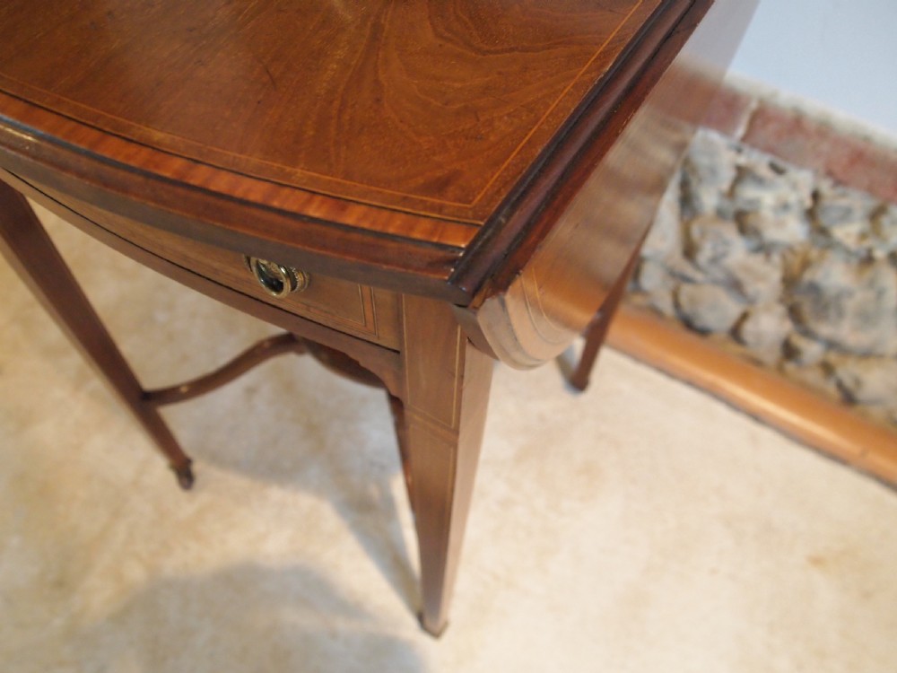 Table stunning Edwardian Side lamp hall Pembroke c1900 View VI