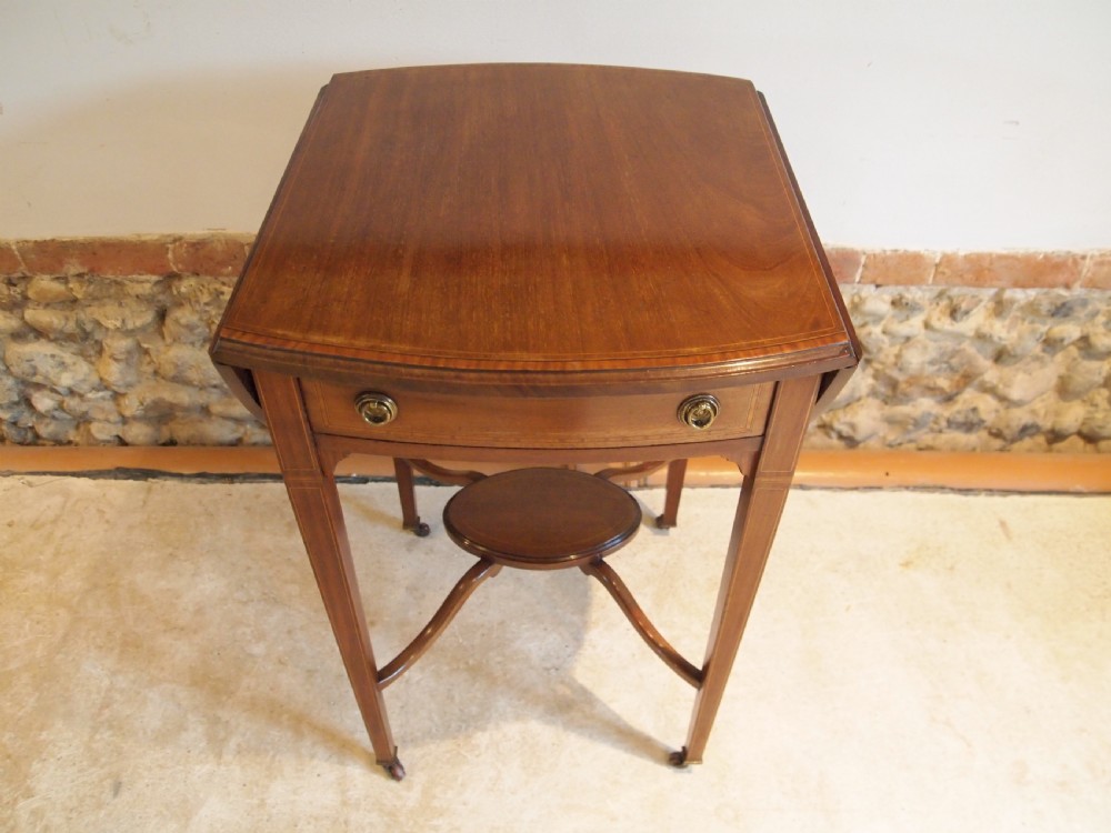 Table stunning Edwardian Side lamp hall Pembroke c1900 View VIII