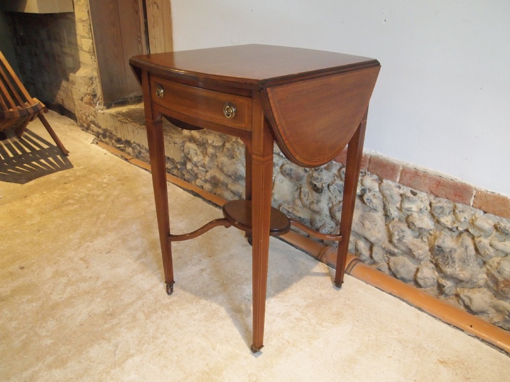 Table stunning Edwardian Side lamp hall Pembroke c1900 View IX