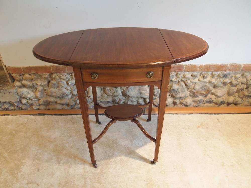 Table stunning Edwardian Side lamp hall Pembroke c1900 View X