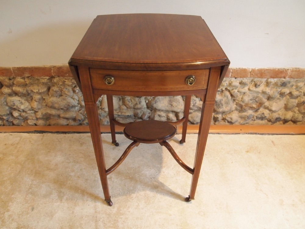 Table stunning Edwardian Side lamp hall Pembroke c1900 View XIII