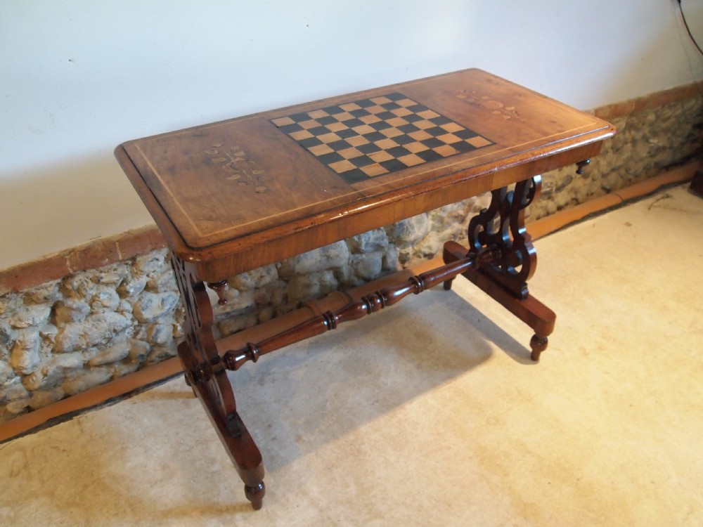 Table hall side console games Victorian Walnut c1870