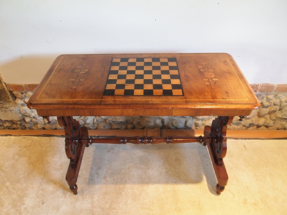 Table hall side console games Victorian Walnut c1870 View VI