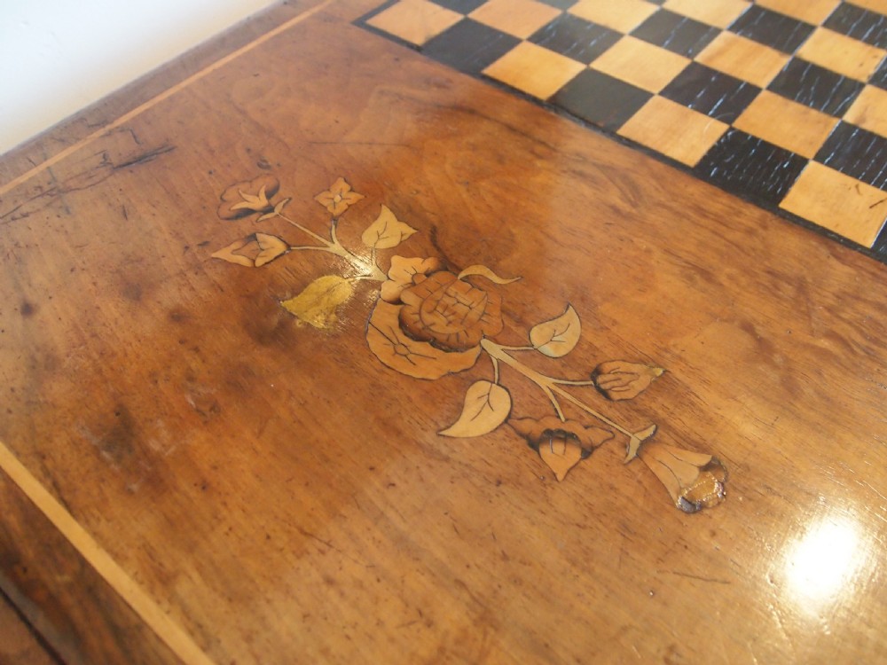 Table hall side console games Victorian Walnut c1870 View X