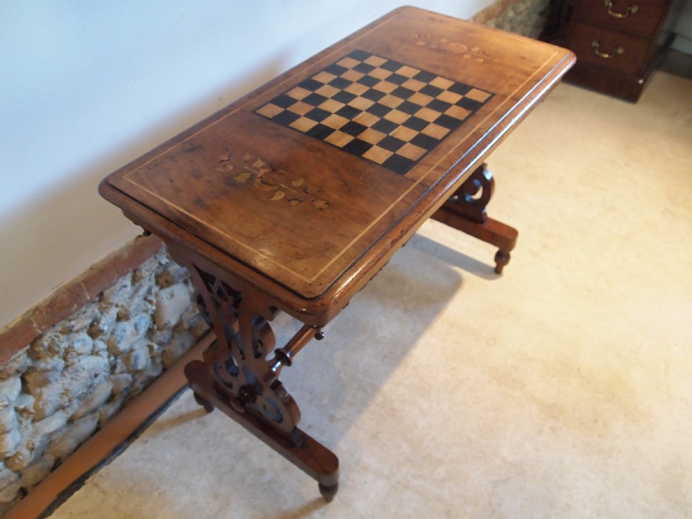 Table hall side console games Victorian Walnut c1870 View XI